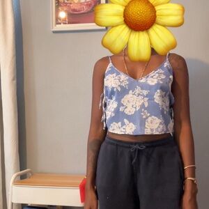 Floral Blue Women's Top